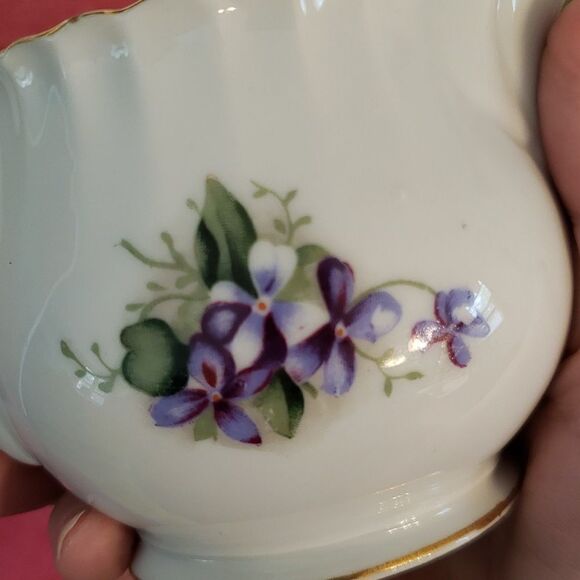 Unique Vintage Floral Design Ucagco China Creamer with Tall Handle - Picture 7 of 11